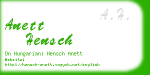 anett hensch business card